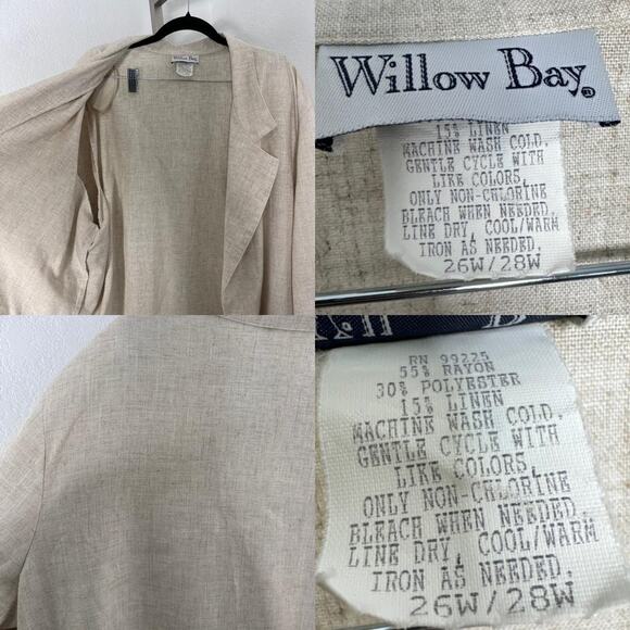 Vintage 90s Minimalist Costal One Button Blazer Unlined - Picture 7 of 7